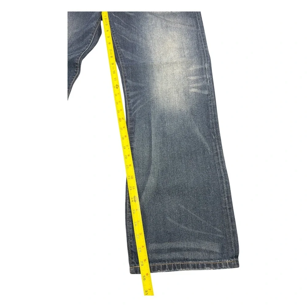 Aeropostale Mens Slim Straight Jeans 38x32 Wash Distressed Denim